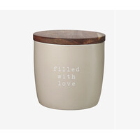 thumb-Voorraaddoos / Koekjesdoos ' Filled with Love ' h. 14.5 cm met houten deksel-1