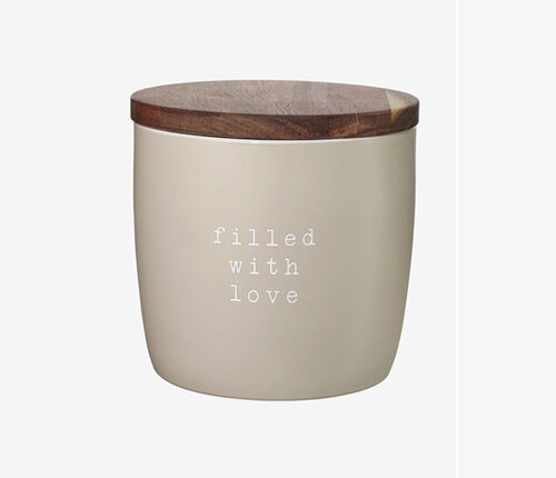  ASA Selection Voorraaddoos / Koekjesdoos ' Filled with Love ' h. 14.5 cm met houten deksel 