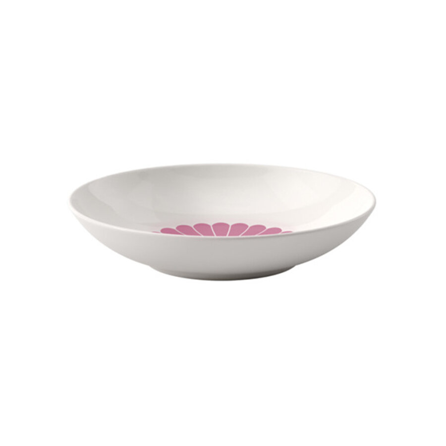 Diep bord / Pastabord Fleur 24 cm rood roze cassis-1