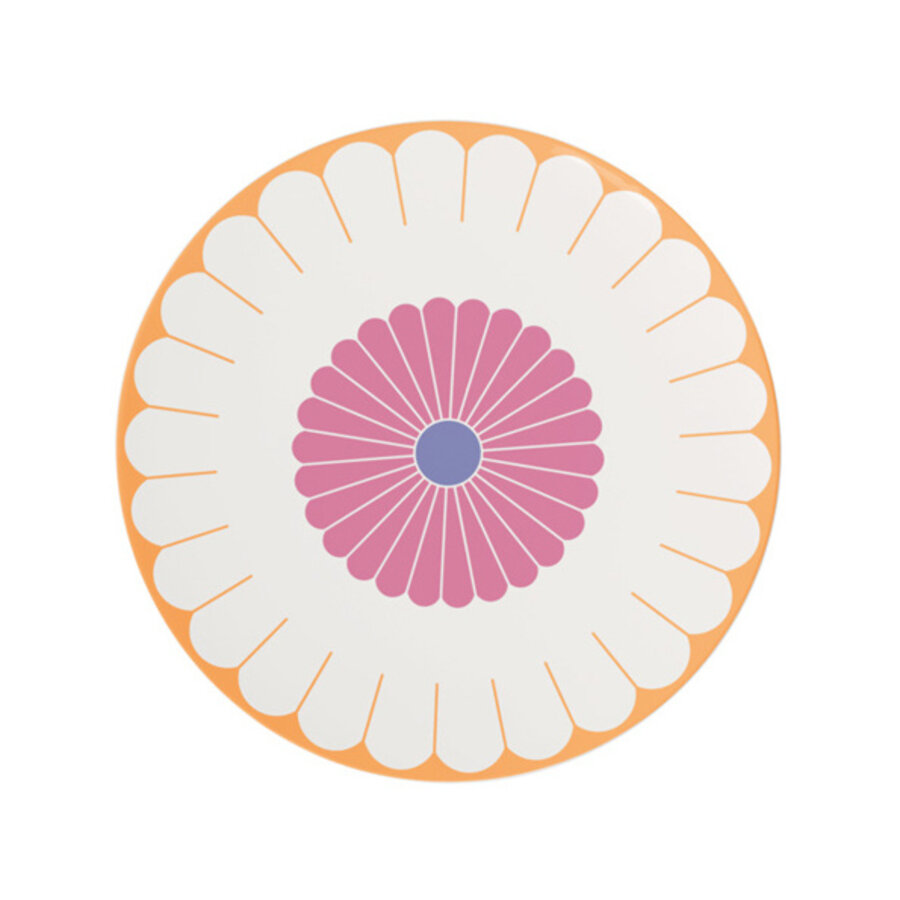 Ronde schotel / taartschotel / onderbord Fleur Couleur 32 cm-1