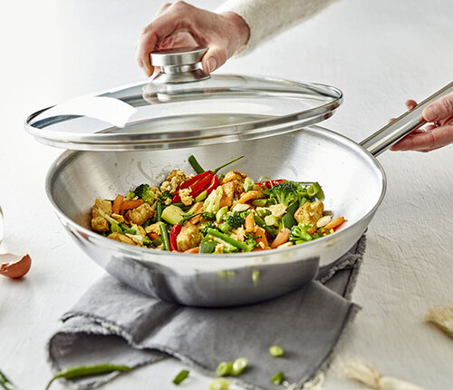  Demeyere Wok Apollo 7 30 cm met GRATIS glasdeksel 