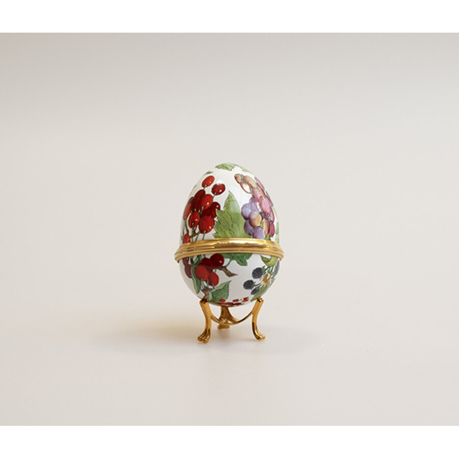 Pillendoosje / Doosje ei op verguld houdertje-1