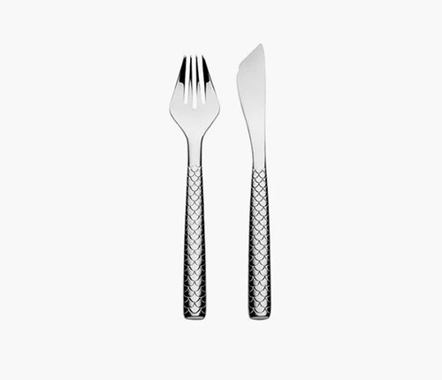  Alessi Set 6 visvorken en vismessen Alessi Colombina Fish 