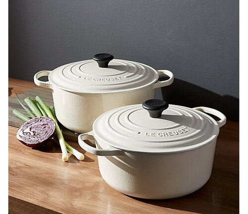  Le Creuset Stoofpot 26 cm met deksel crème kleur 
