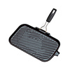 Le Creuset Grillpan gietijzer mat zwart 36 cm / plooibaar handvat