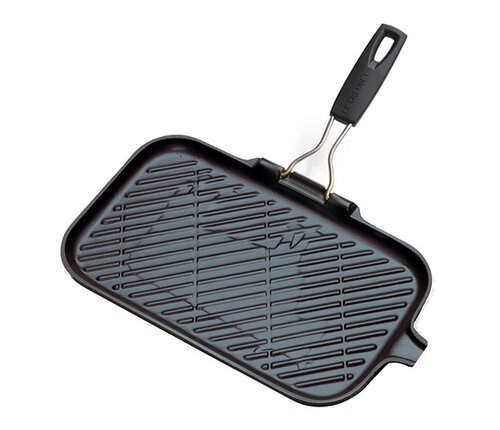  Le Creuset Grillpan gietijzer mat zwart 36 cm / plooibaar handvat 