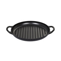 Grillpan gietijzer 30 cm diam. met 2 handgrepen