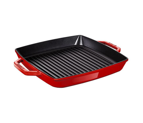  Staub Grillpan gietijzer 33 cm x 33 cm vierkant rood 