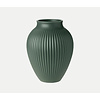 Knabstrup Keramik Vaas geribbeld keramiek 27 cm hoog celadon groen