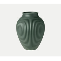 thumb-Vaas geribbeld keramiek 27 cm hoog celadon groen-1