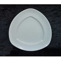 Groot plat bord Amici driehoekig 32 cm wit