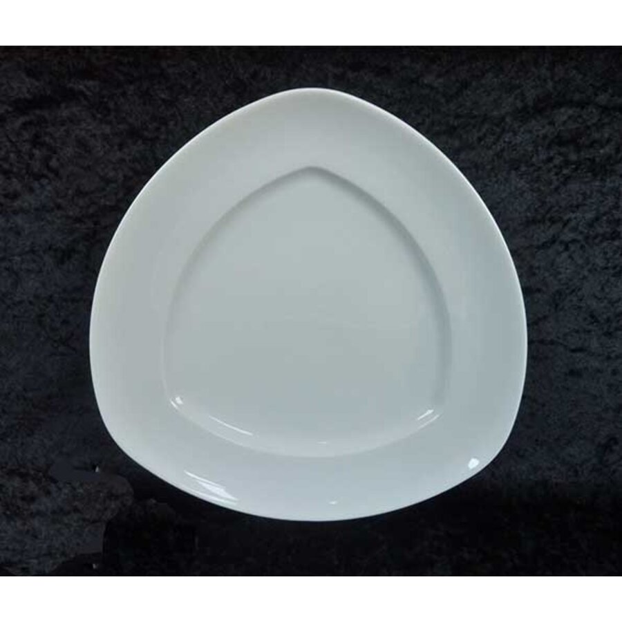 Groot plat bord Amici driehoekig 32 cm wit-1