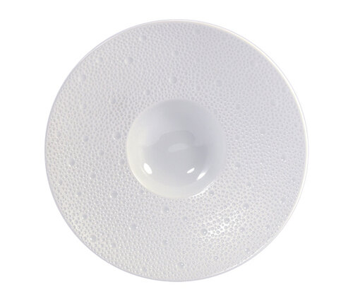  Bernardaud - Limoges Diep bord porselein 23 cm Ecume wit met brede rand Pacific 