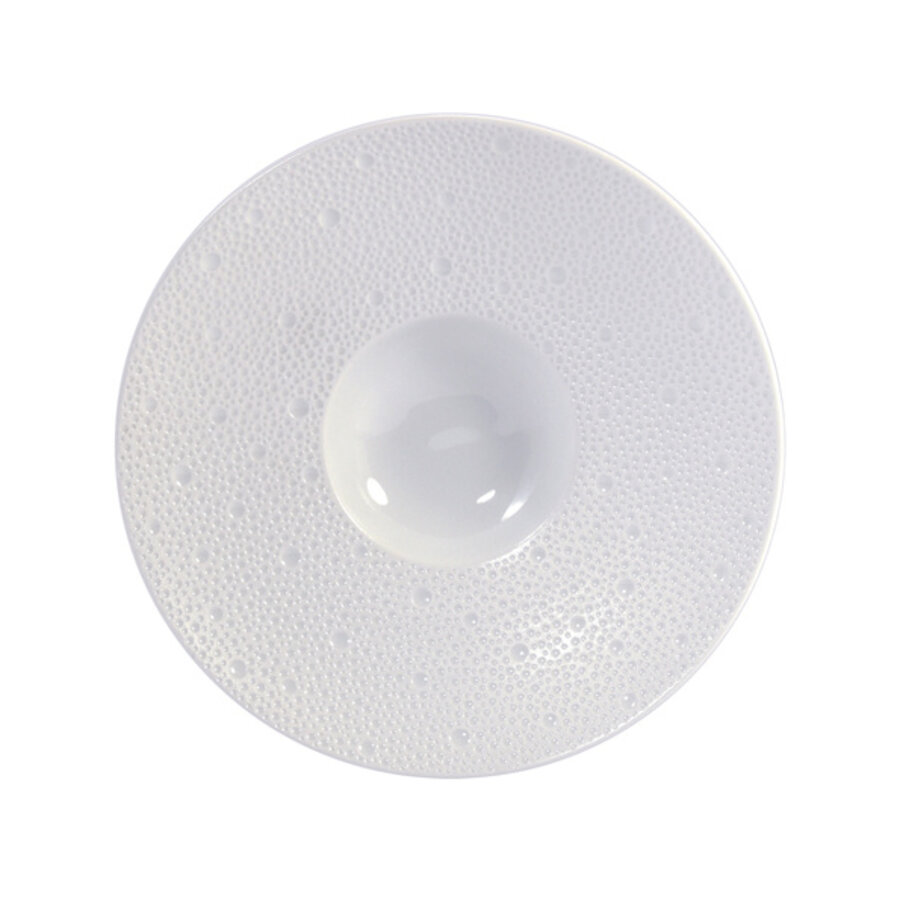 Diep bord porselein 23 cm Ecume wit met brede rand Pacific-1