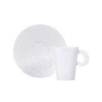 Mokkakop / Espressokop en schotel porselein Ecume wit