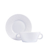 Bernardaud - Limoges Bouillontas en ondertas / Soepkop en schotel porselein Ecume wit