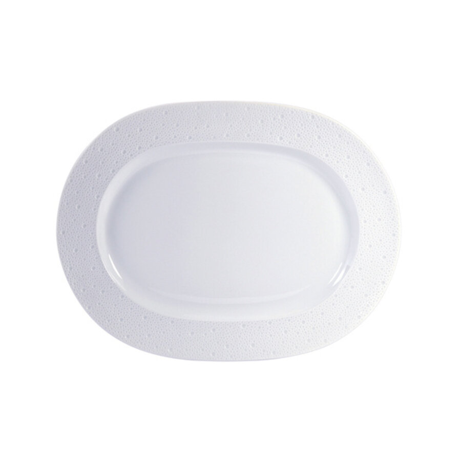 Ovale schotel porselein 43 cm Ecume wit-1