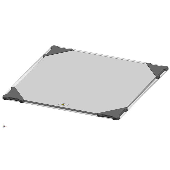 Ultimaker Ultimaker Print Table Glass UM3/UM2+ assembled Print Table Glass With Warning Stickers