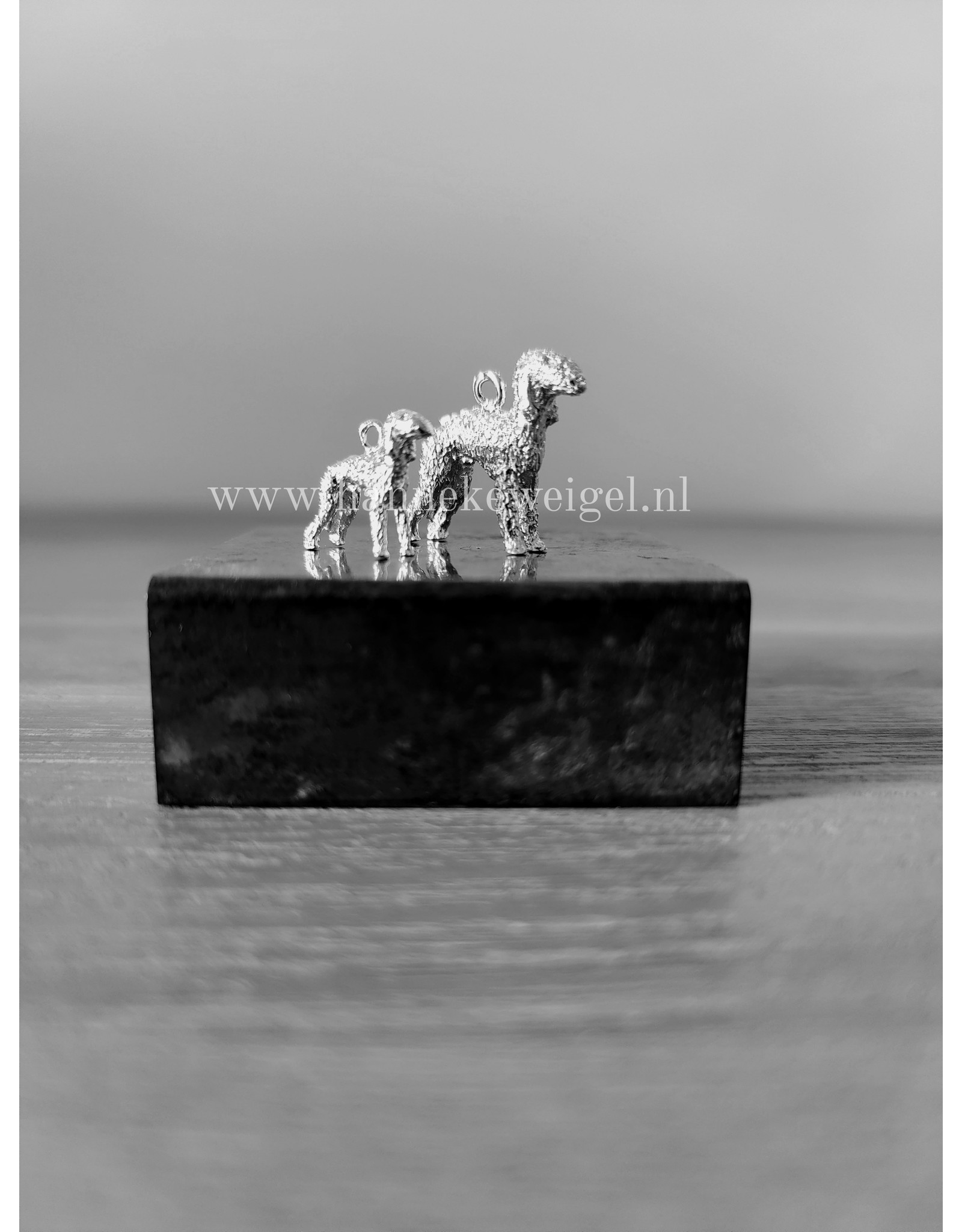 Handmade by Hanneke Weigel Sterling silver Bedlington terrier