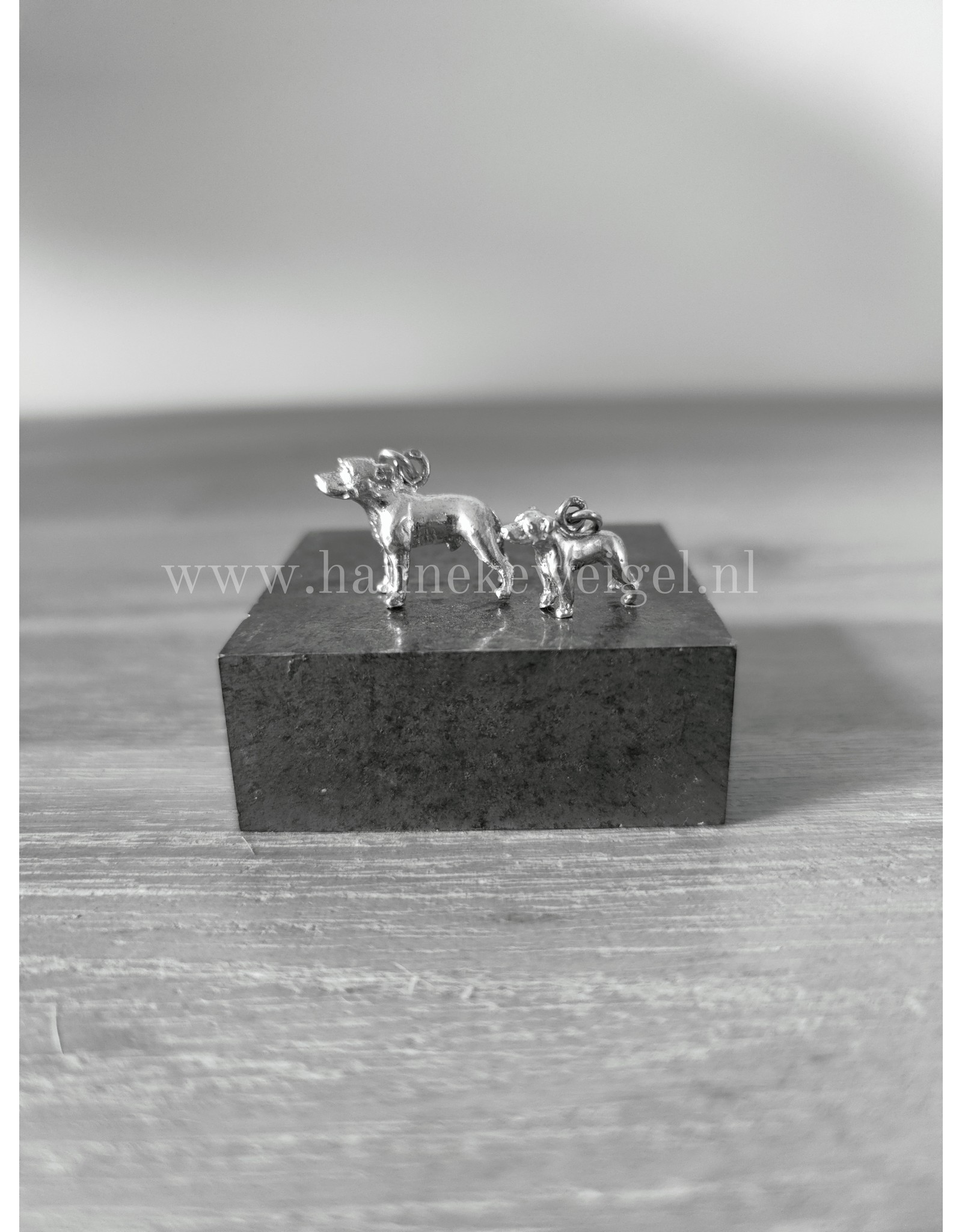 Handmade by Hanneke Weigel Sterling silver Staffordshire bull terrier