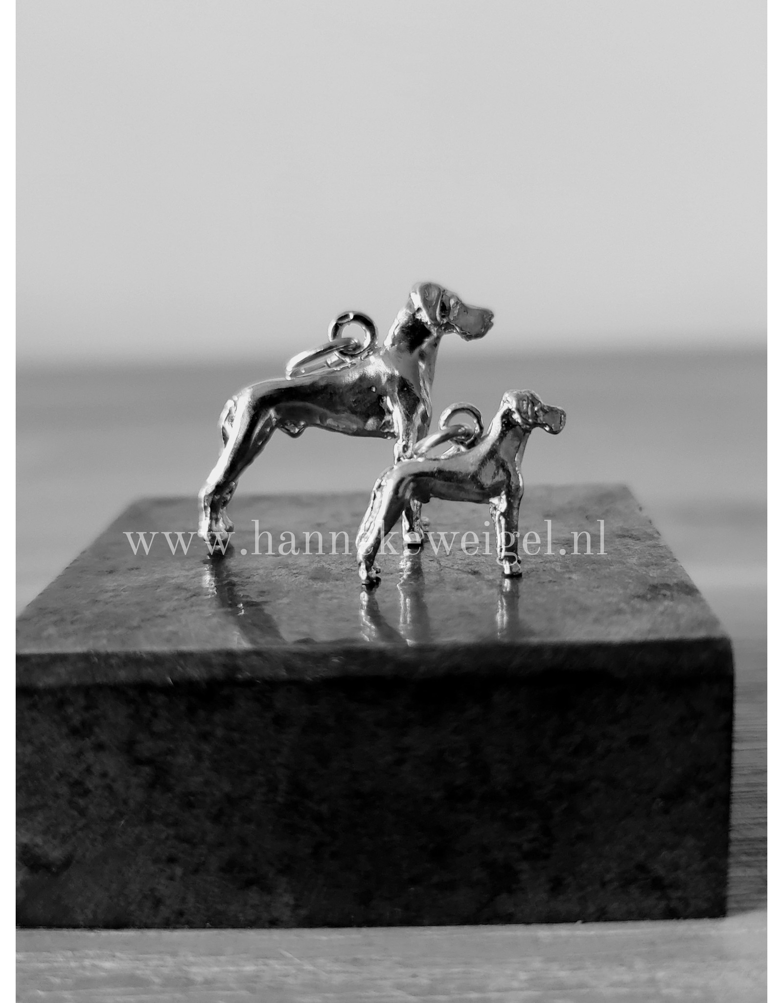 Handmade by Hanneke Weigel Sterling silver German great dane