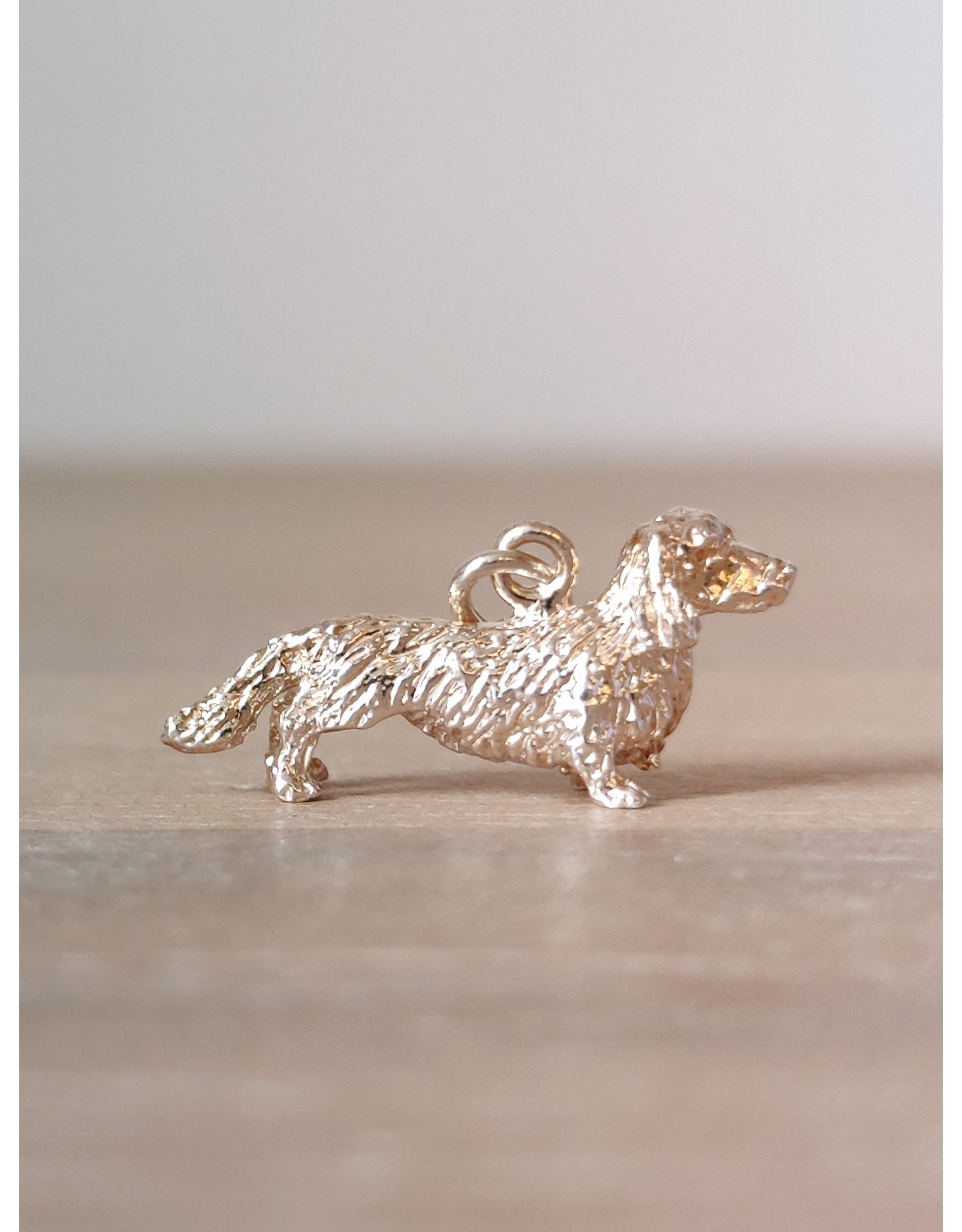 Handmade by Hanneke Weigel Sterling silver dachshund  langhaar