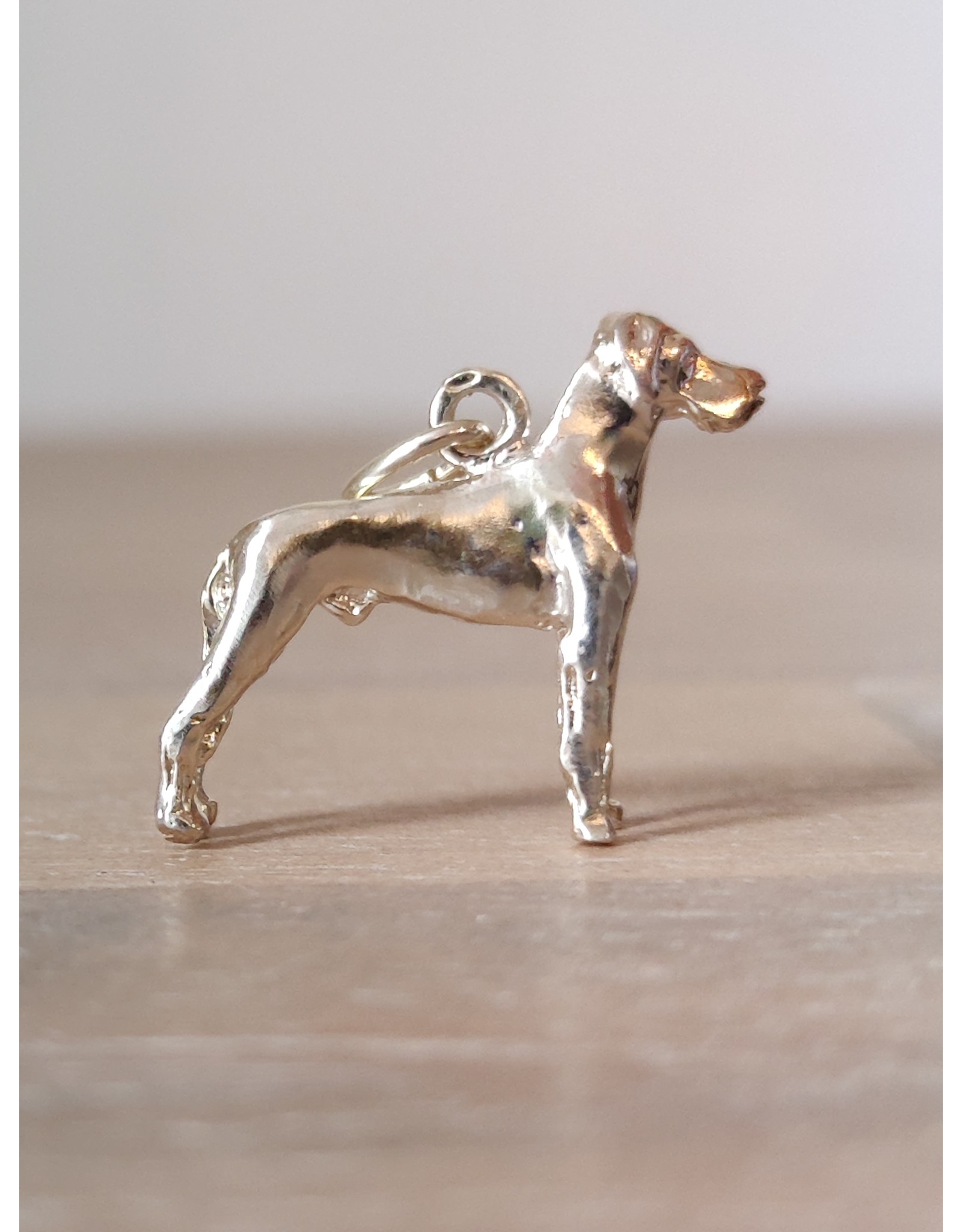 Handmade by Hanneke Weigel Zilveren Deense dog