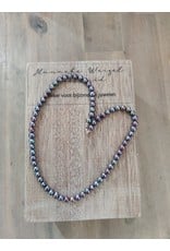 Handmade by Hanneke Weigel Pearl necklace peacock 5.5 - 6.0 mm