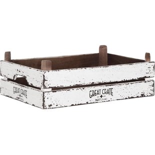 Great Crate lage witte houten krat 12x45x30 cm