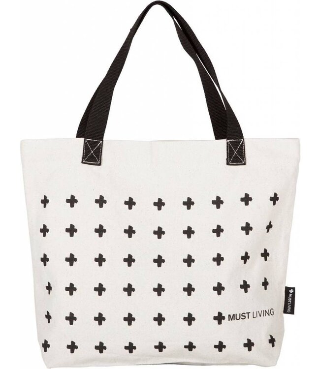 Shopper tas Must Living pitjeskatoen met opdruk