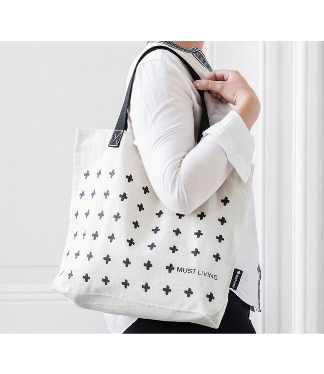 Shopper tas Must Living pitjeskatoen met opdruk