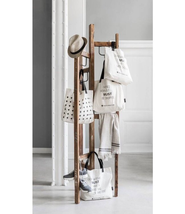 Shopper tas Must Living pitjeskatoen met opdruk