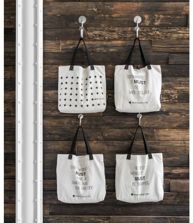 Shopper tas Must Living pitjeskatoen met opdruk