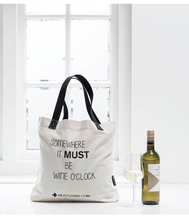 Shopper tas Must Living pitjeskatoen met opdruk