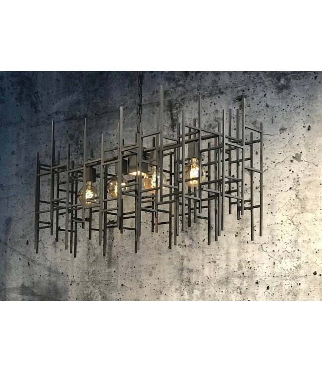 Leclercq & Bouwman hanglamp Figo metaal in zilver of industrial dark