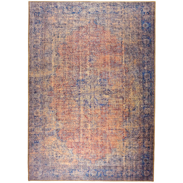 Carpet Rebel Vloerkleed Novum Konya Roest vintage oranje blauw