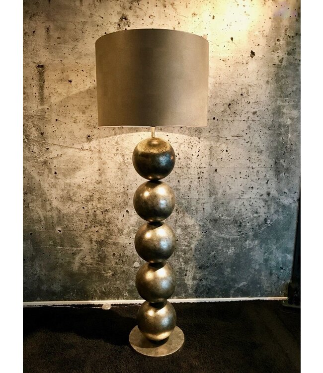 Leclercq & Bouwman vloerlamp Boss met 5 bollen Silver Cream