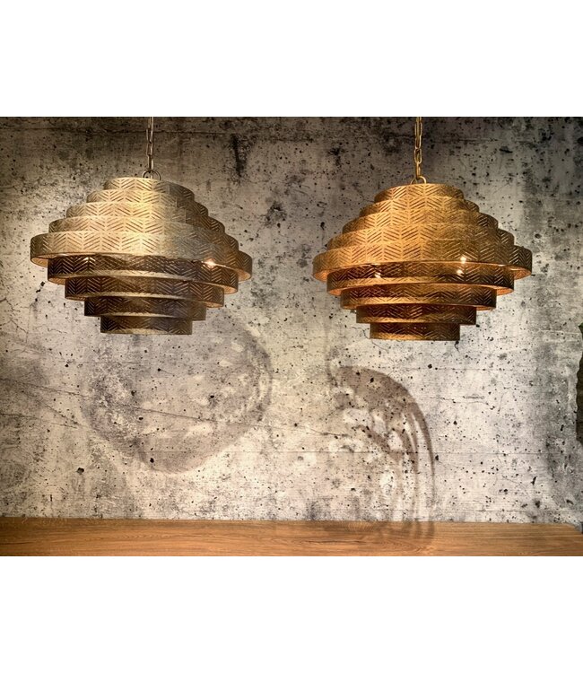 Hanglamp Vegas rond in zilver of brons