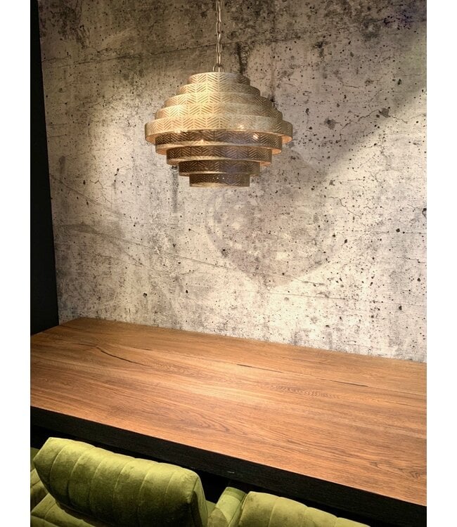 Hanglamp Vegas rond in zilver of brons