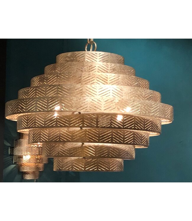 Hanglamp Vegas rond in zilver of brons