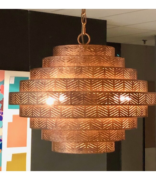 Hanglamp Vegas rond in zilver of brons