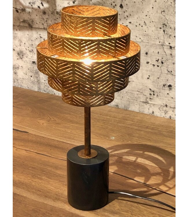 Tafellamp Vegas in zilver of brons