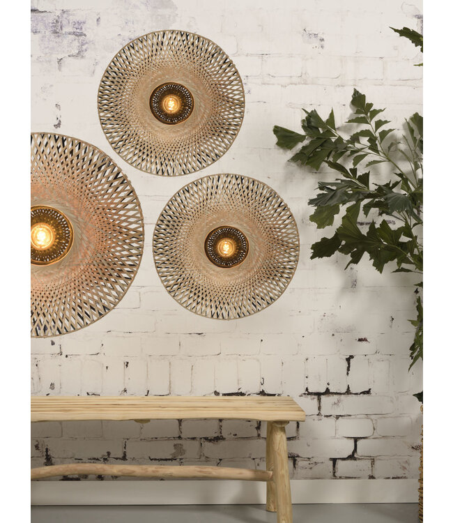 Wandlamp Kalimantan Bamboo flat in 3 maten