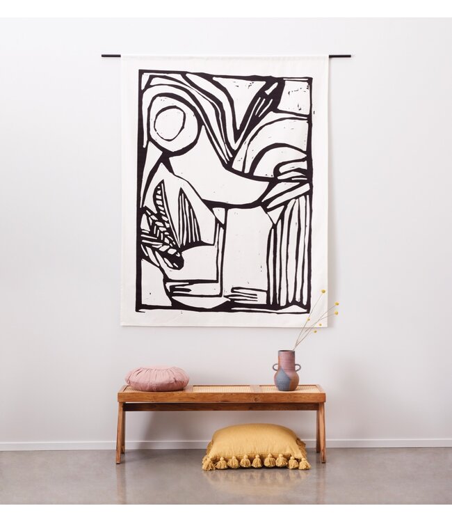 Urban Cotton wandkleed Vogel