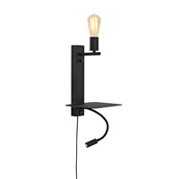 thumb-Wandlamp FLORENCE Large: met sfeerlicht, leeslamp, boekenplank en usb-oplader-1