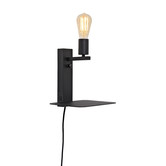 Wandlamp FLORENCE Small: met boekenplank en usb-oplader