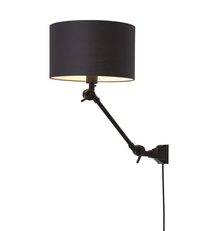 Plafond/wandlamp Amsterdam S met lampenkap textiel L
