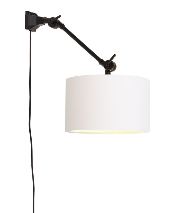 Plafond/wandlamp Amsterdam S met lampenkap textiel L