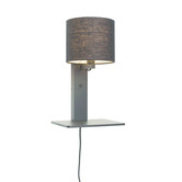 Wandlamp Andes bamboe zw. plank/kap 18x15cm ecolin. zw. / let op: geen USB