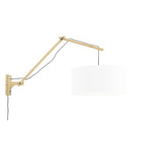 Wandlamp Andes bamboe nat./kap 47x23cm ecolin. wit, L